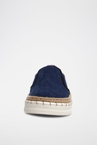 Slip-on com plataforma de ganga Azul-marinho