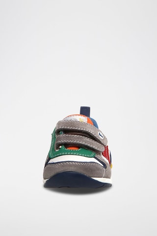 Sapatilhas em couro Cinzento e branco