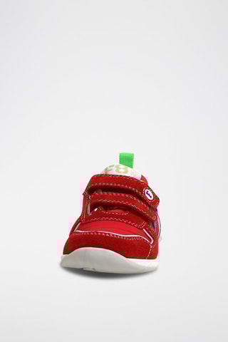 Sapatilhas em couro Vermelho e branco