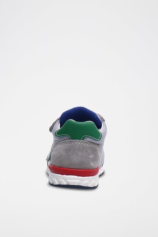 Sapatilhas subidas em couro de vitelo Cinzento