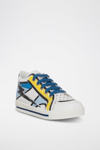 Sapatilhas subidas em couro Branco