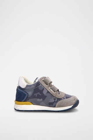 Sapatilhas subidas em couro Cinzento