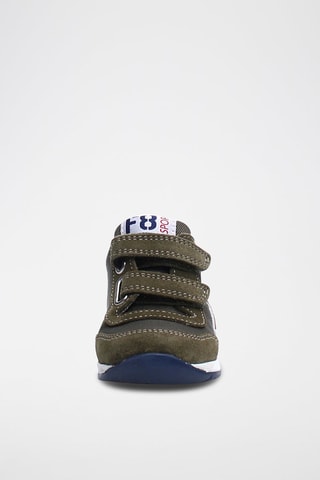 Sapatilhas em couro - Verde e laranja