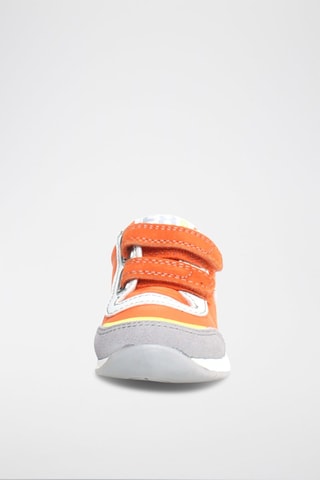 Sapatilhas em couro New Ferdi - Laranja e branco