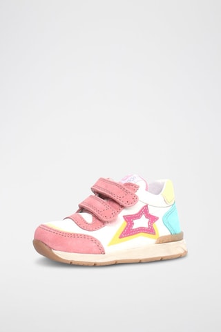 Sapatilhas em couro New Ferdi - Rosa e branco