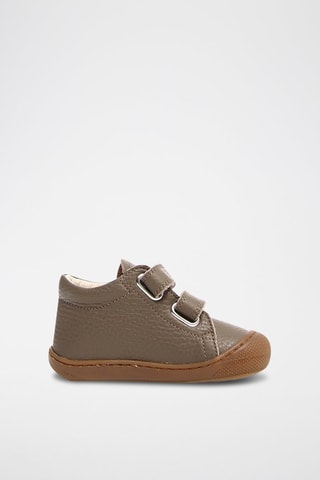 Sapatilhas em couro de vitelo - Caqui