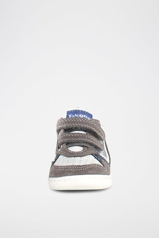 Sapatilhas de couro Klip - Branco e cinzento-escuro