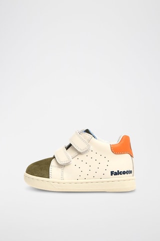 Sapatilhas de couro Kiner - Caqui e cru