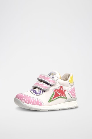 Sapatilhas de couro New - Branco e rosa