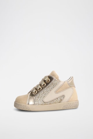 Sapatilhas de couro Morgy - Bege e prateado