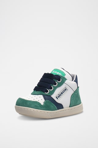 Sneakers em couro - Branco e verde
