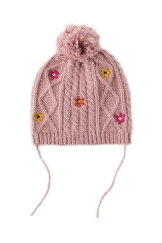 Muts met pompons - Roze