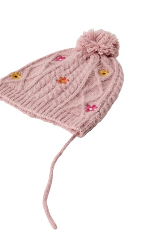 Muts met pompons - Roze