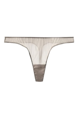 Zijden String - Taupe