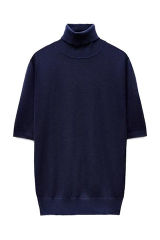 Kasjmier en Moerbeizijden Trui - Marineblauw