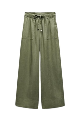 Linnen Broek Wide Legs - Kaki