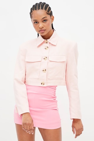 Linnen Blazer Poederroze