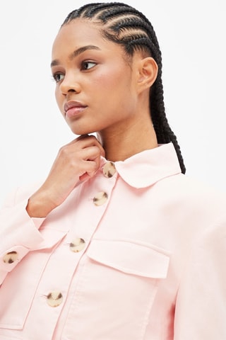 Linnen Blazer Poederroze