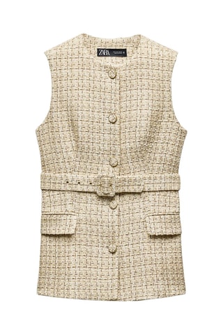 Mouwloos Tweed Jasje - Beige