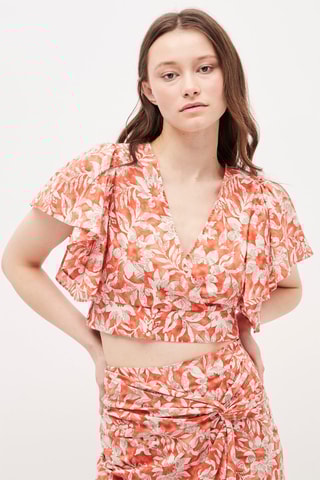 Crop Top Oranje en Ecru