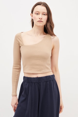 Asymmetrische Top Beige