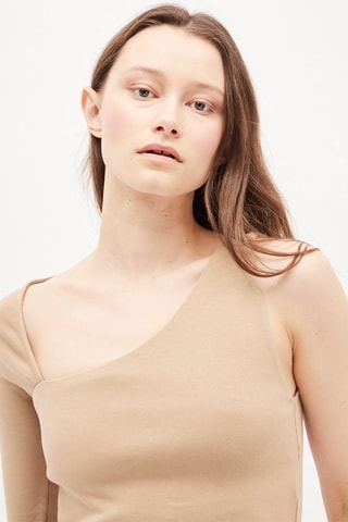 Asymmetrische Top Beige