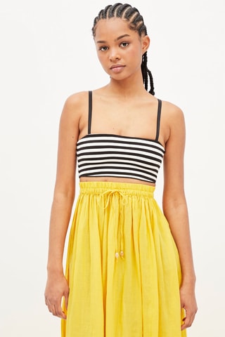 Crop Top Bandeau Zwart en Wit