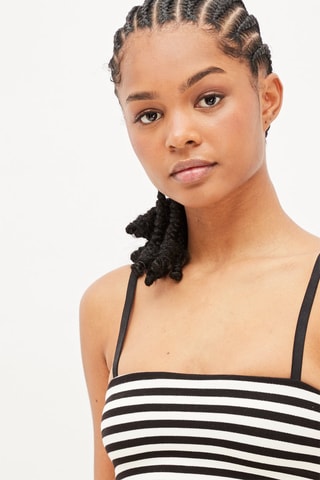 Crop Top Bandeau Zwart en Wit