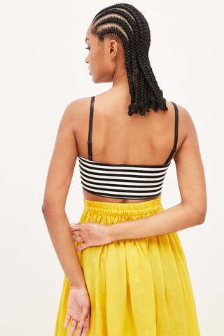 Crop Top Bandeau Zwart en Wit