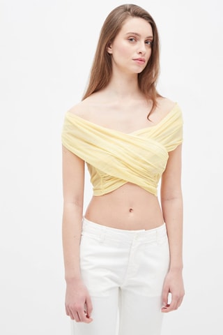 Gedrapeerde Top Geel