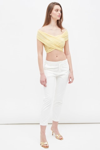Gedrapeerde Top Geel
