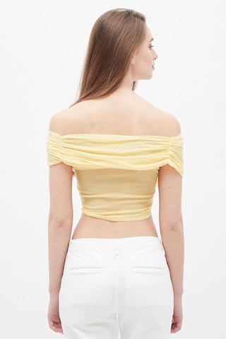 Gedrapeerde Top Geel