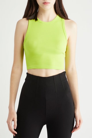 Mouwloze crop top - Groen