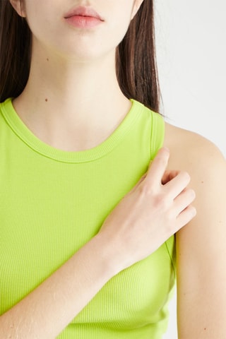 Mouwloze crop top - Groen