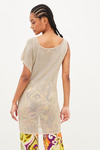 Lange Asymmetrische Top Zandkleurig