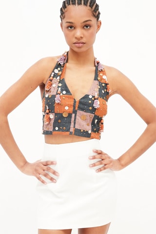 Crop Top Oranje en Grijs