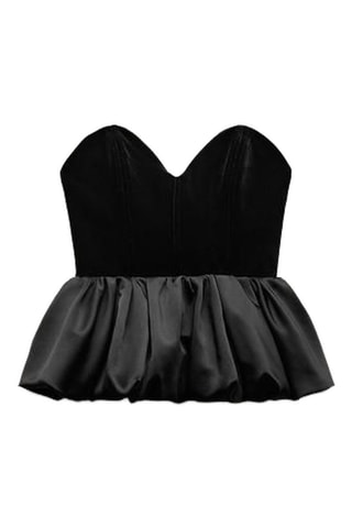 Velours Bustier Top - Zwart