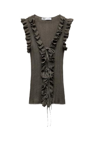 Top met Ruches - Grijs