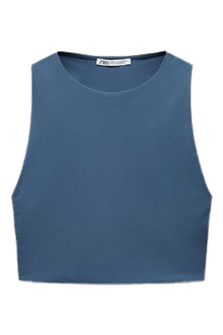 Crop Top - Petrolblauw