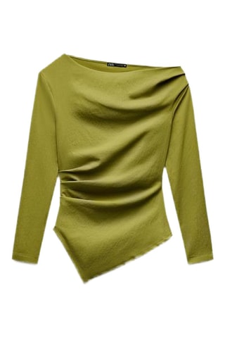 Gedrapeerde Top - Olijfgroen