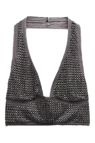 Crop top - Zwart en Zilverkleurig