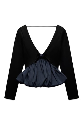 Top trompe-l’œil - Noir