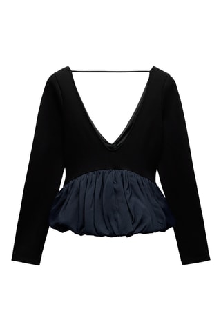 Top trompe-l’œil - Noir