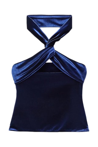 Velours Top - Marineblauw