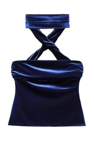 Velours Top - Marineblauw