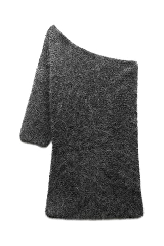 Alpacawollen asymmetrische top - Donkergrijs