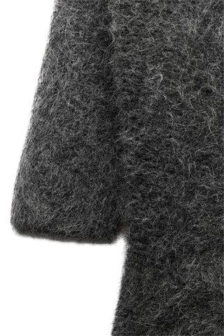 Alpacawollen asymmetrische top - Donkergrijs