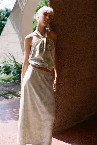 Crop Top Tie and Dye - Grijs