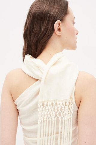 Asymmetrische Linnen Top - Ecru