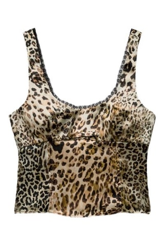 Crop top - Beige en Zwart